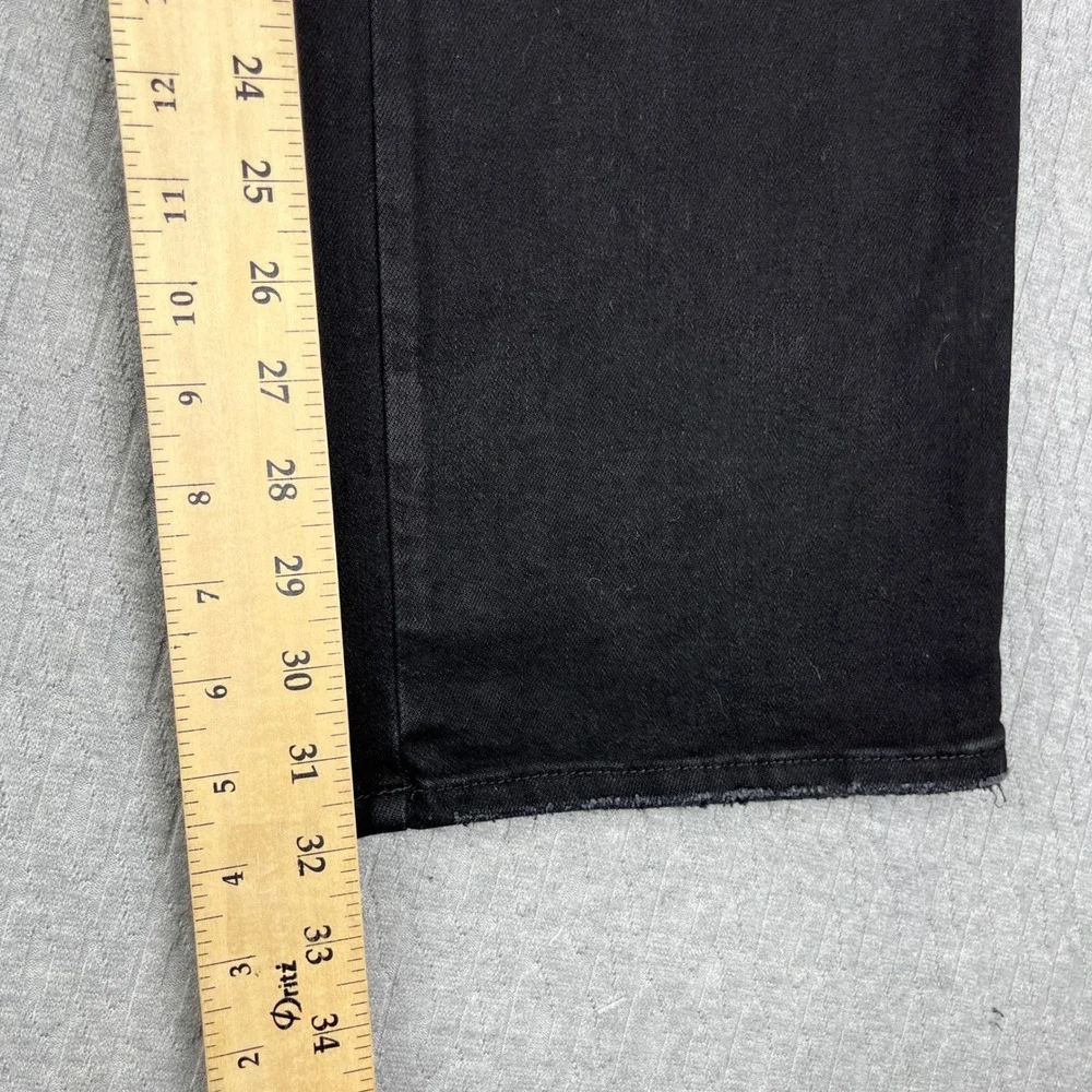 New Judy Blue Jeans Women 16W Black High Waist Crossover Fly Straight Leg‎